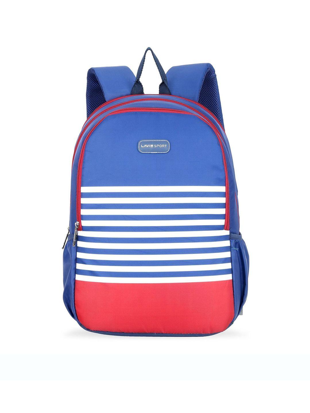 lavie sport unisex navy blue & red graphic backpack