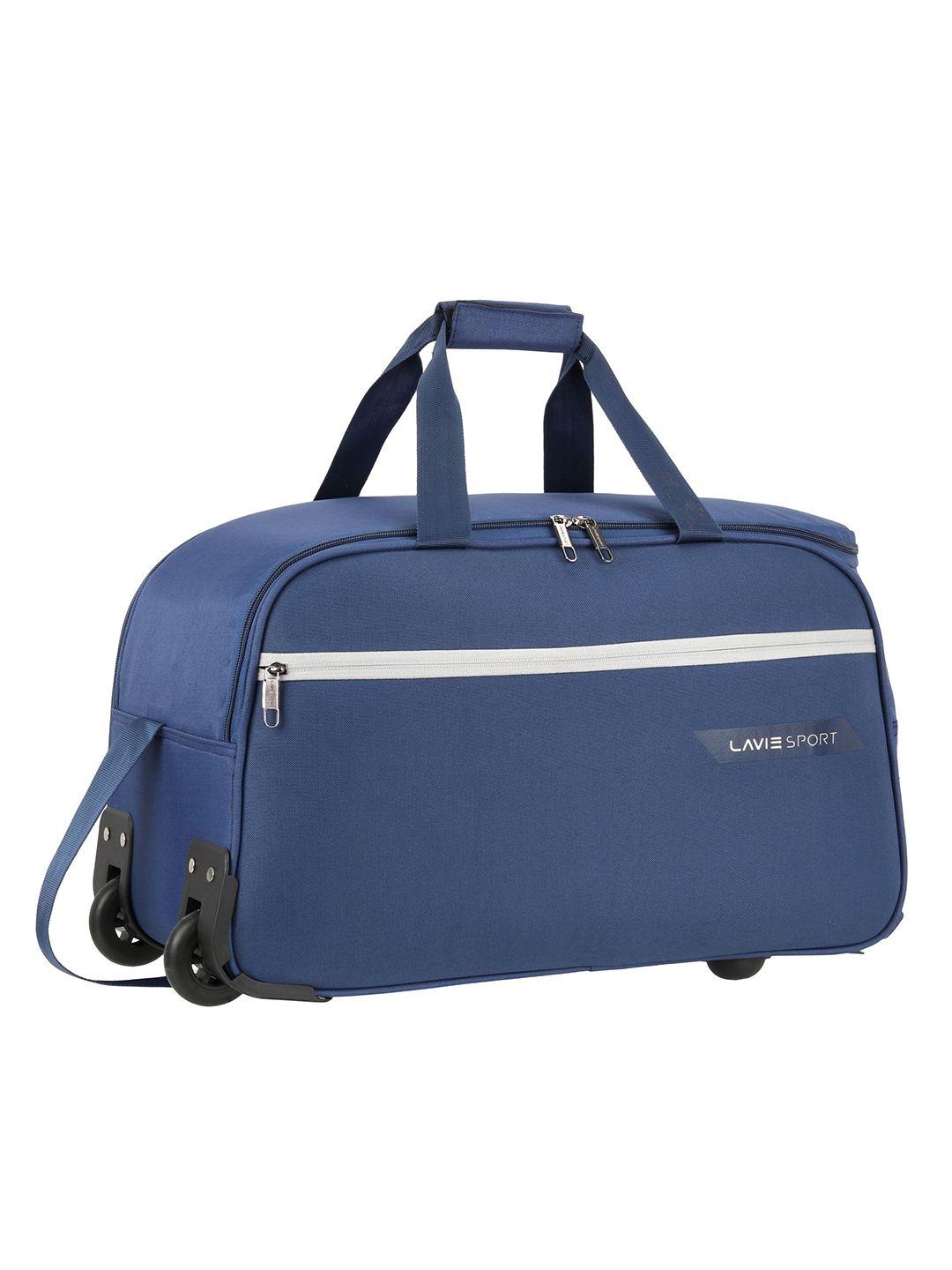lavie sport unisex navy blue wheel cabin size duffel bag