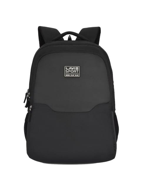 lavie sport urban black polyester solid laptop backpack - 31 ltrs