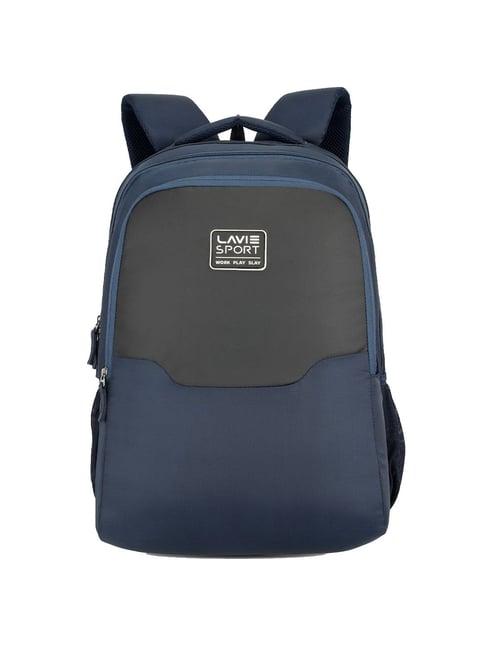 lavie sport urban navy polyester solid laptop backpack - 31 ltrs