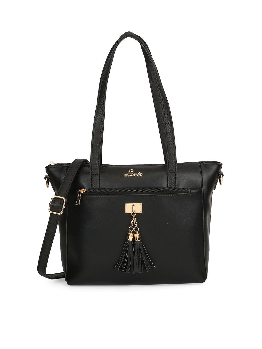 lavie structured shoulder bag with tasselled