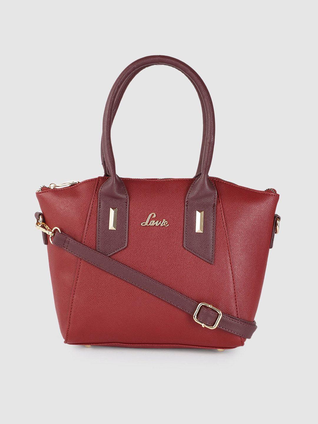 lavie tonal pammy maroon solid structured handheld bag