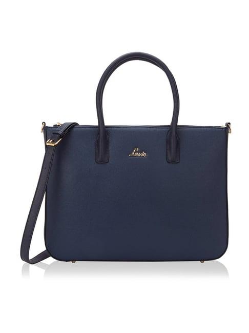 lavie tonal raily navy textured large tote handbag