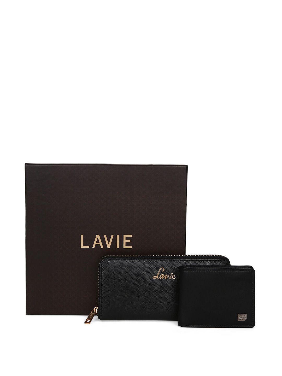 lavie unisex brand logo textured wallet