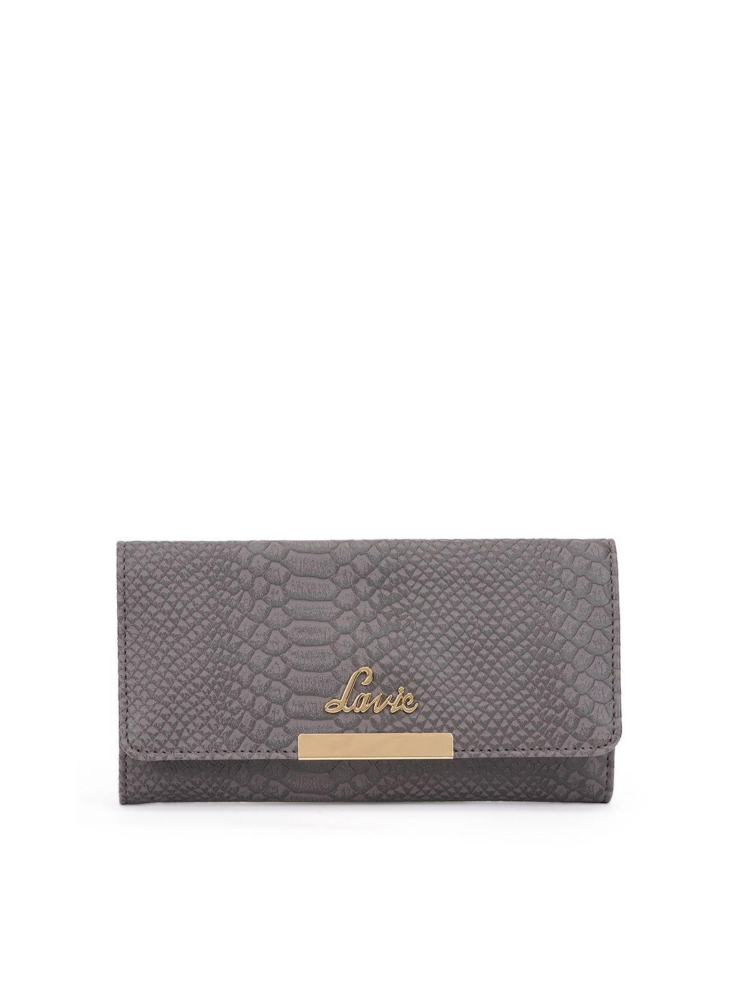 lavie women abstract textured three fold wallet