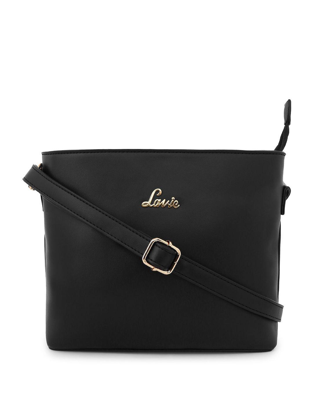lavie women black solid sling bag