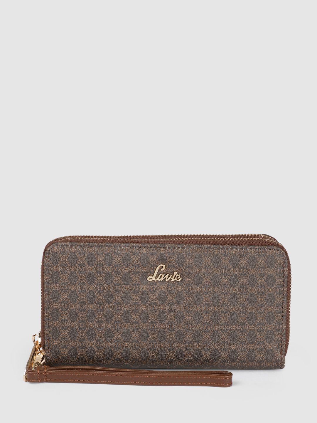 lavie women brand logo printed zip around wallet