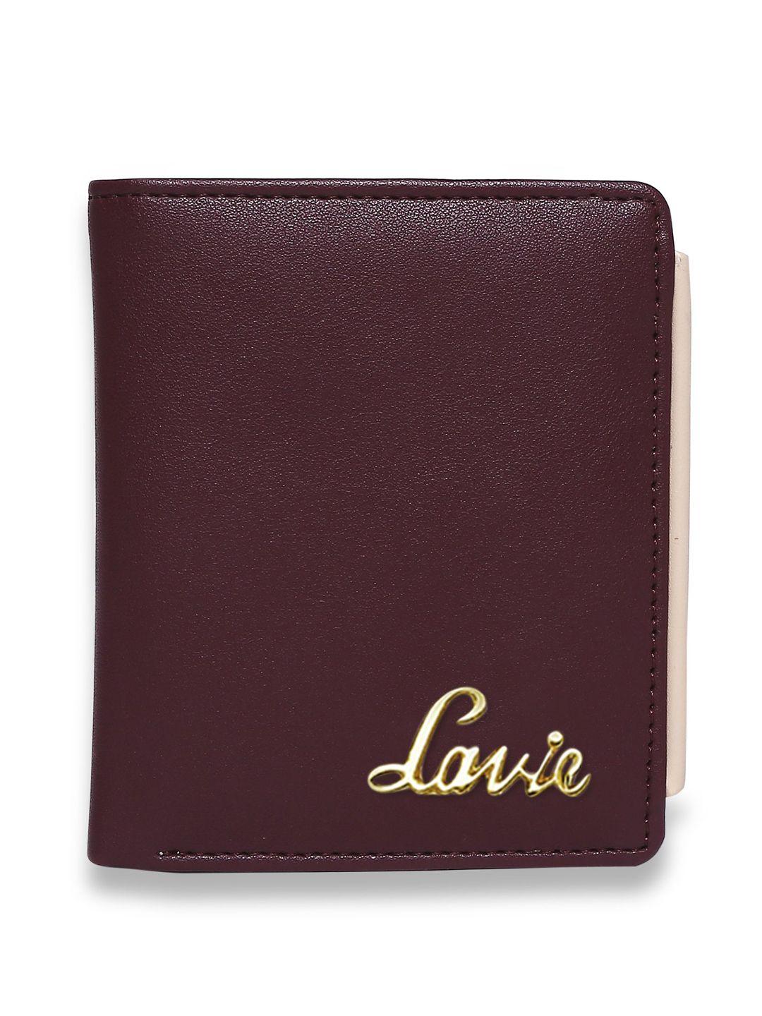 lavie women maroon pu two fold wallet