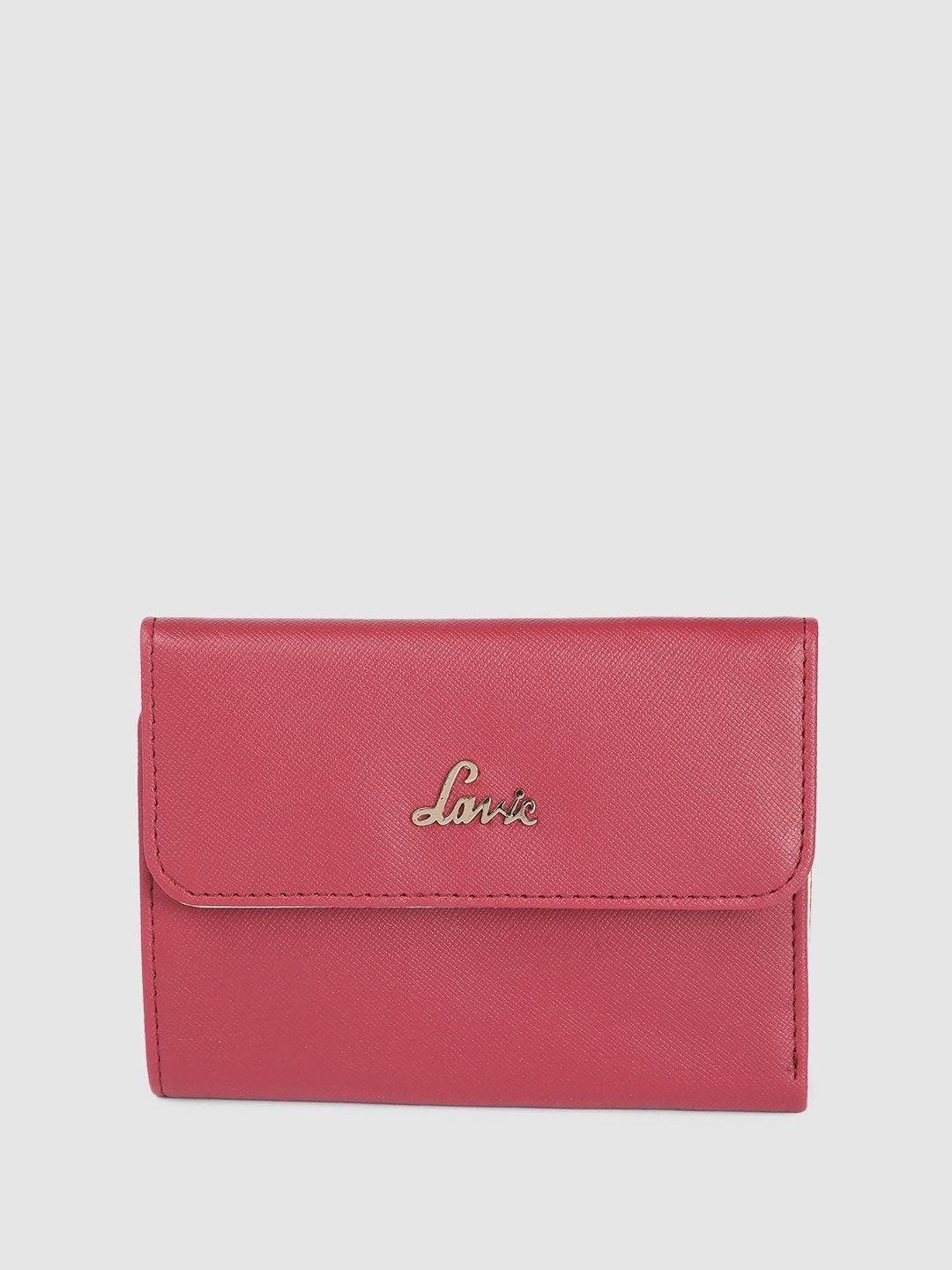 lavie women solid three fold wallet