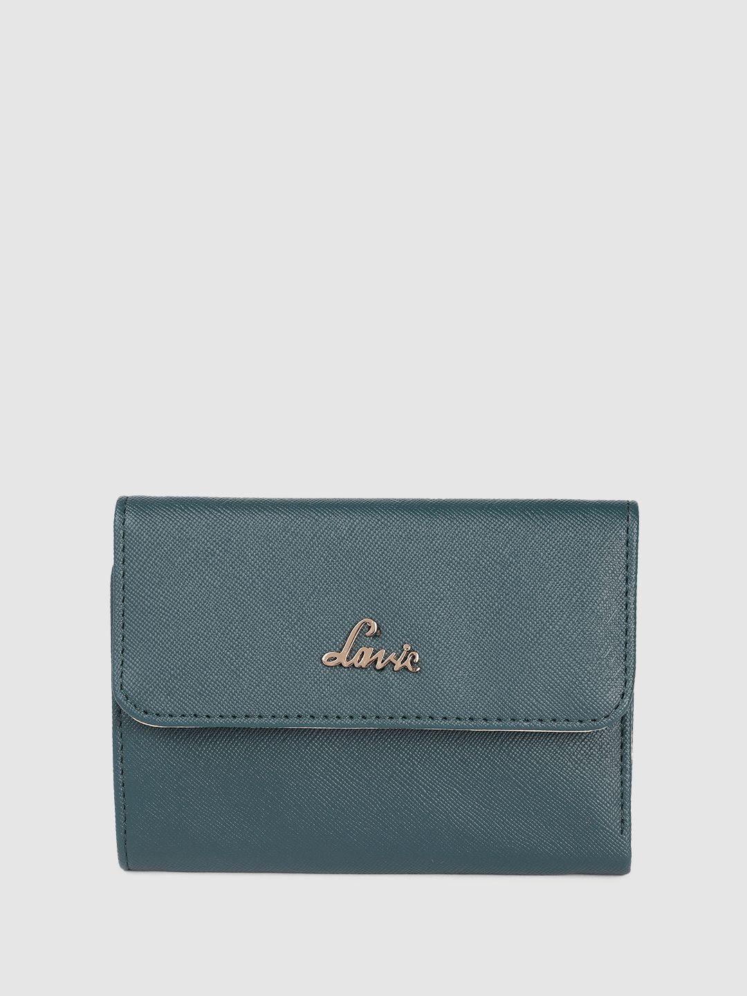 lavie women solid three fold wallet