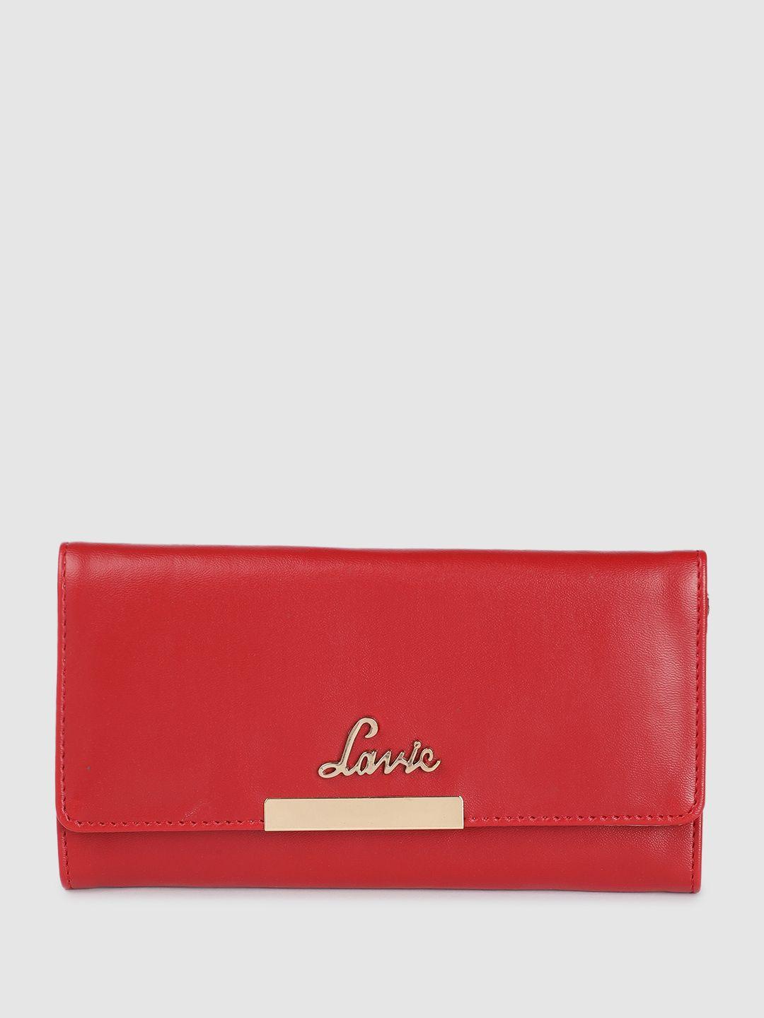 lavie women solid three fold wallet