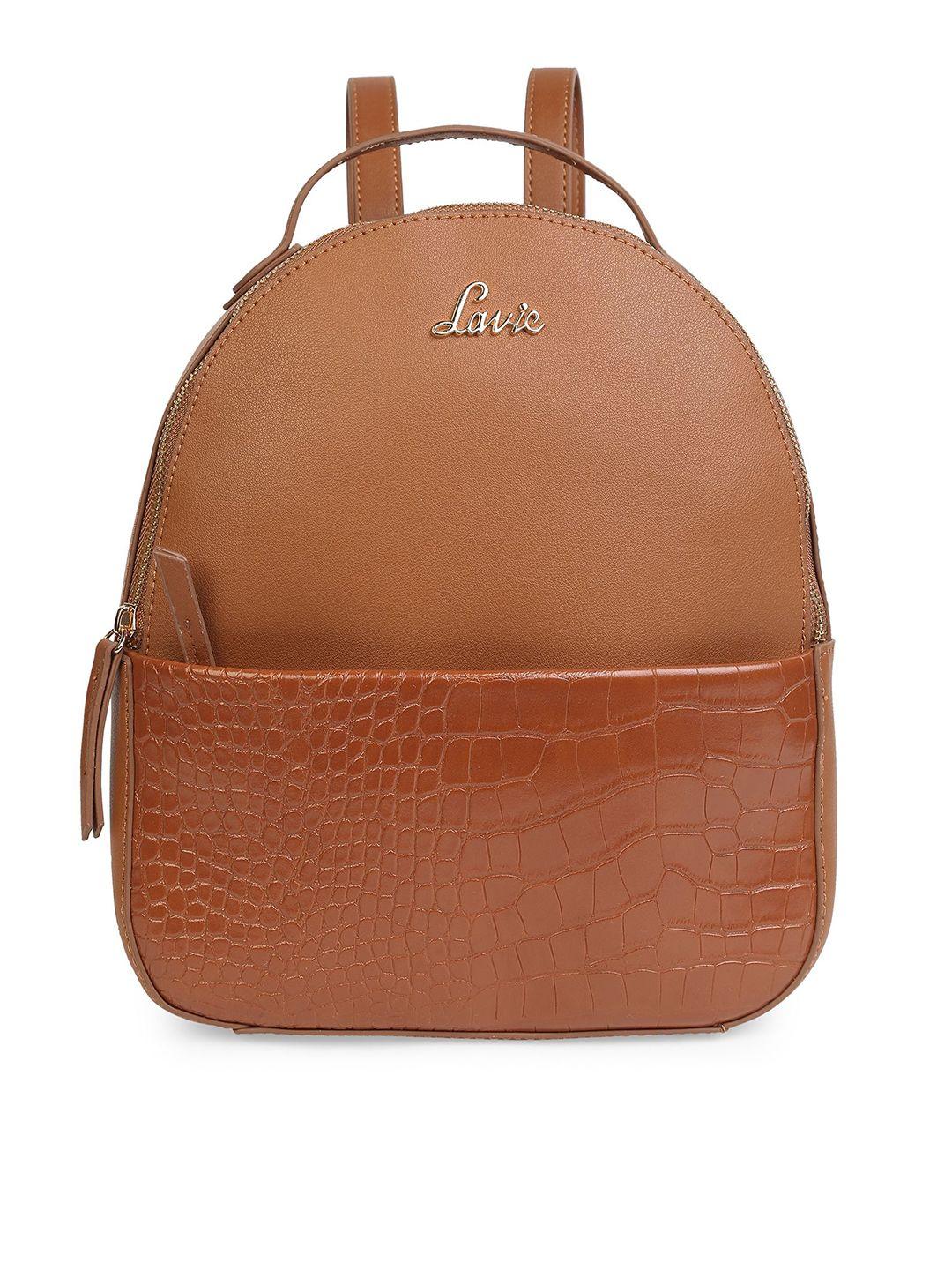 lavie women tan brown croc textured backpack