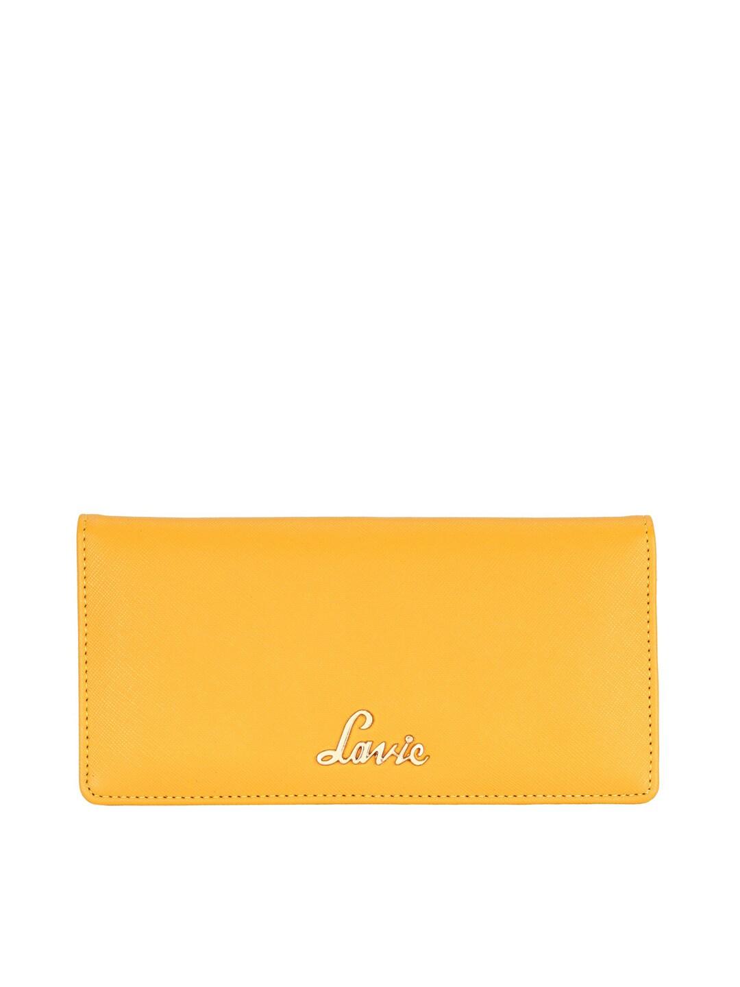 lavie women yellow solid safain pro two fold wallet