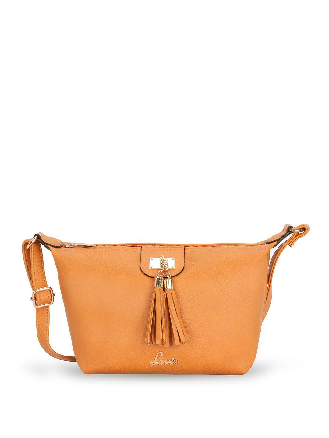 lavie yellow solid sling bag