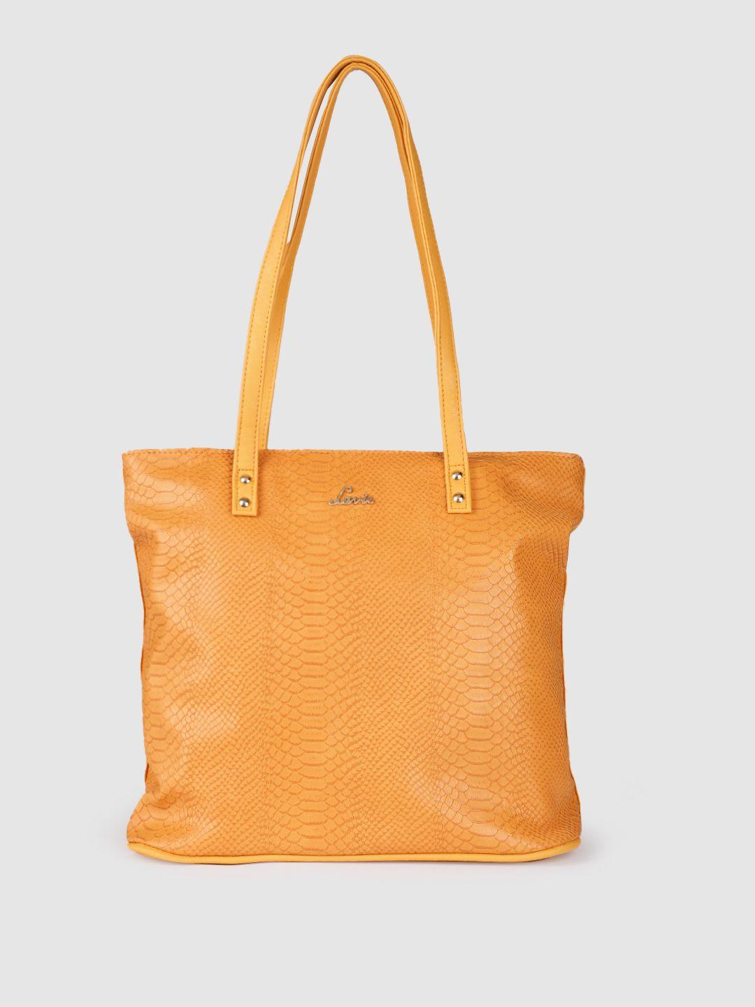 lavie yellow textured shoulder bag