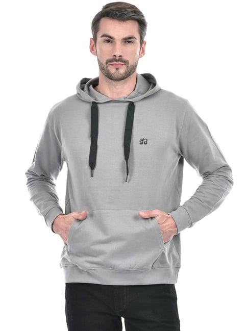 lawman grey regular fit hooded sweatshirts