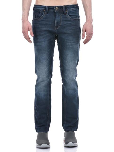 lawman pg3 dark blue slim fit lightly washed jeans