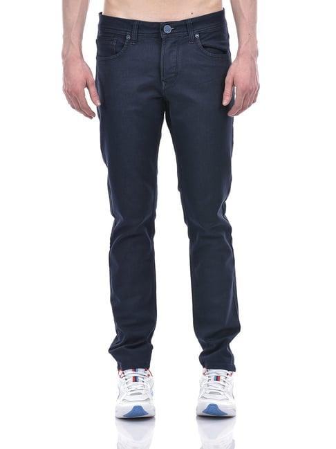 lawman pg3 dark blue slim fit lightly washed jeans