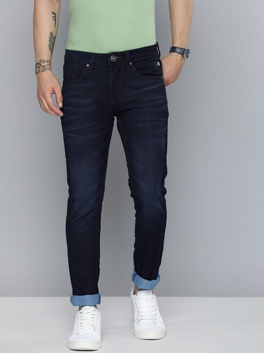 lawman pg3 men slim fit striped light fade stretchable jeans