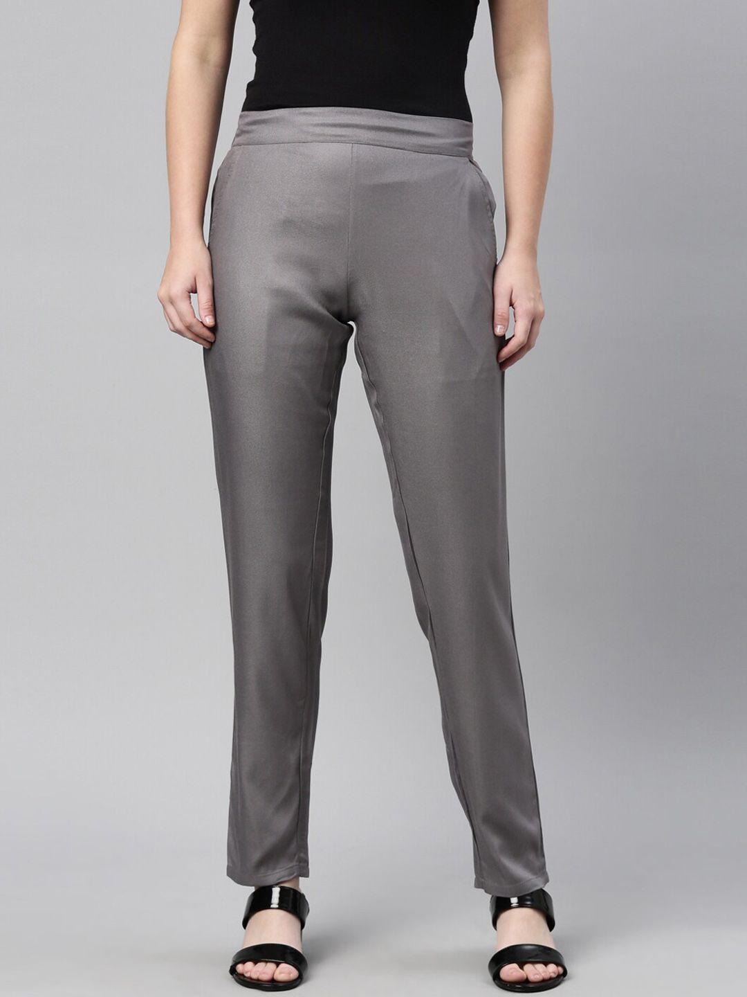 laya women grey pencil trousers