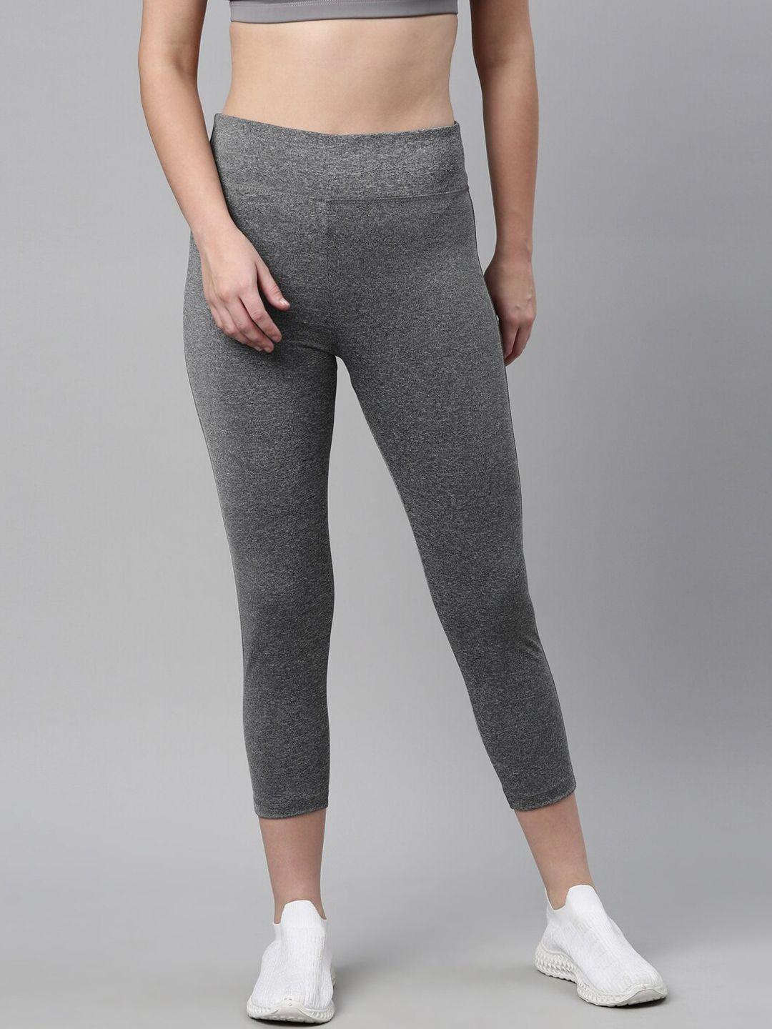 laya women grey solid sports tights