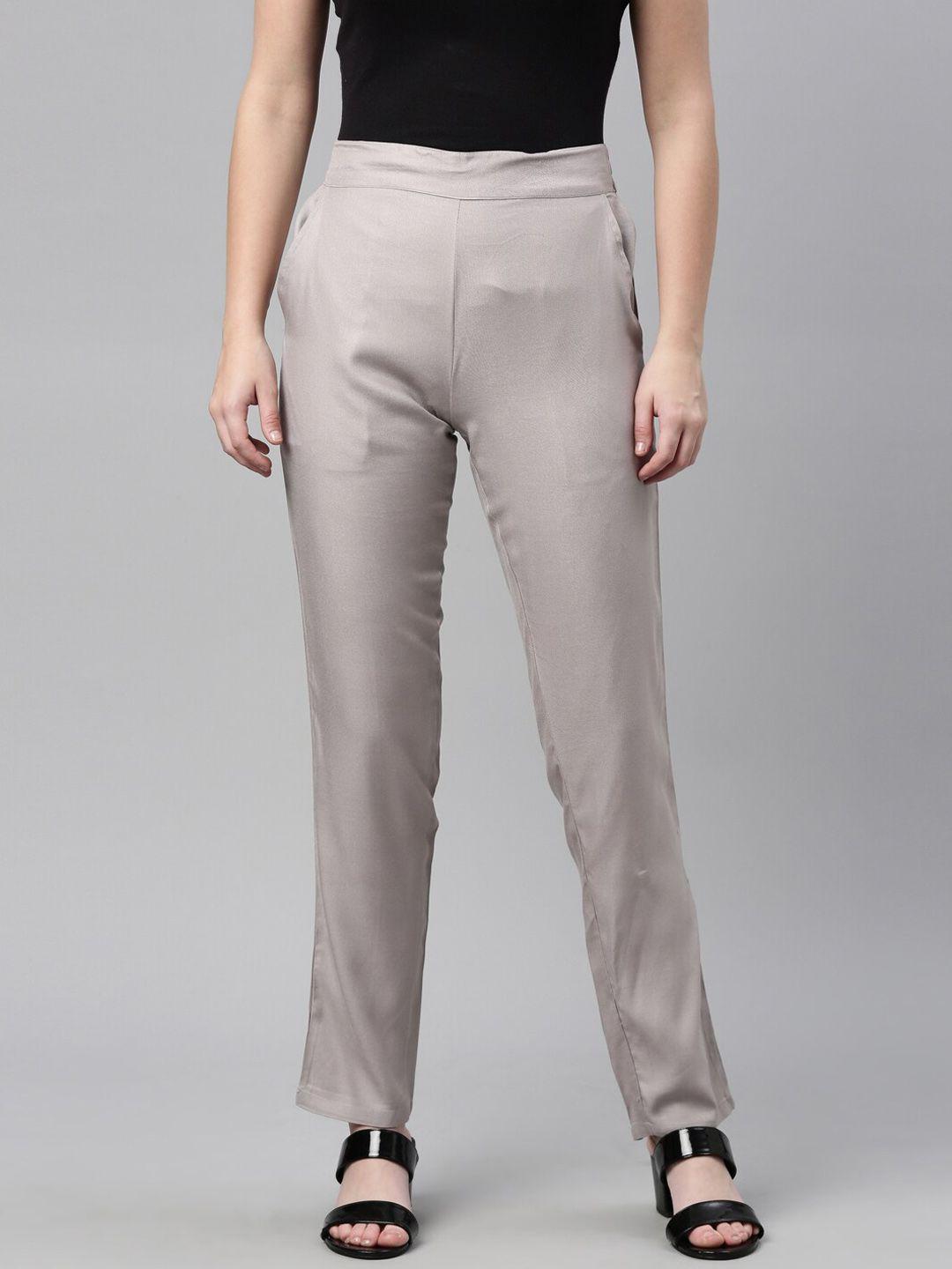 laya women silver-toned pencil trousers