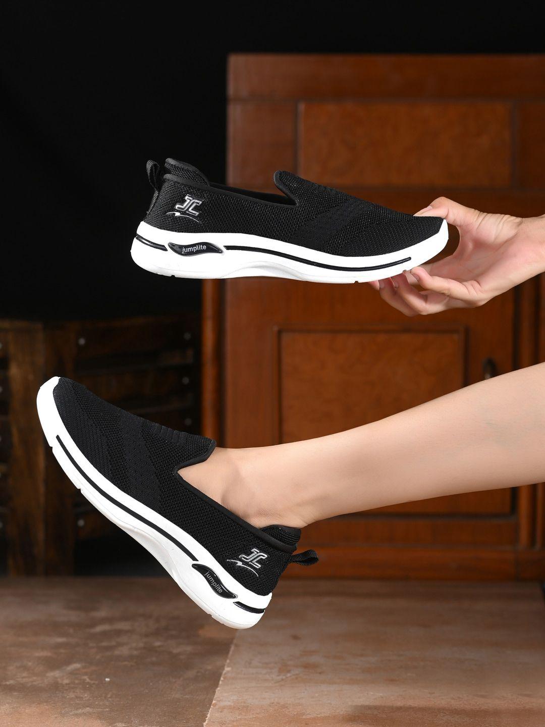 layasa women black printed slip-on sneakers