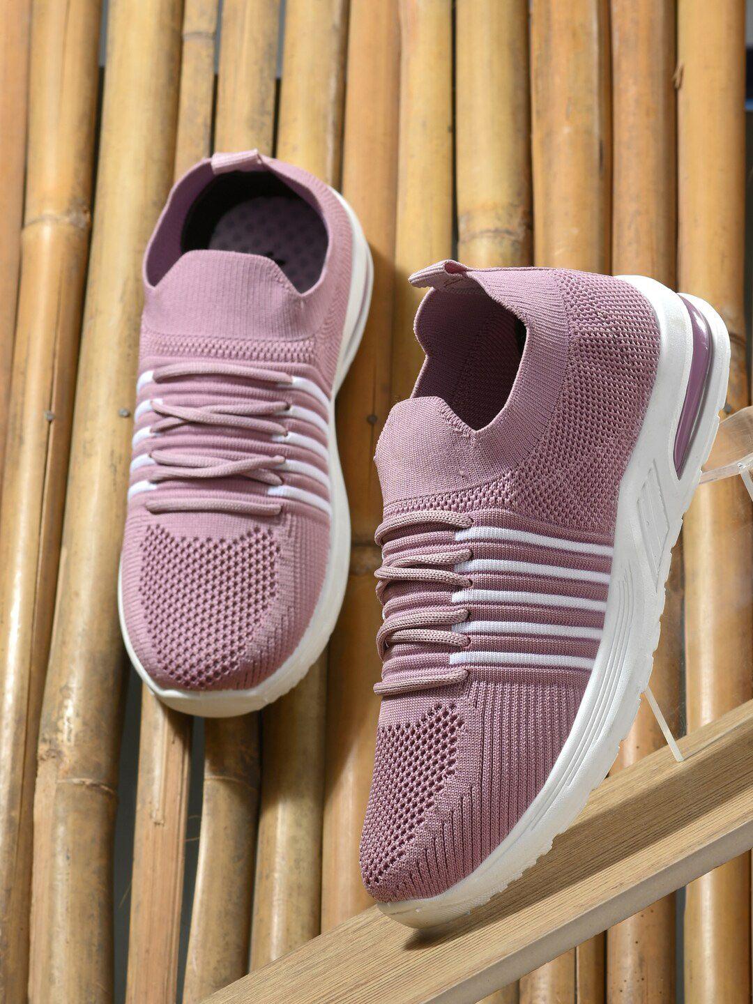 layasa women pink textured slip-on sneakers