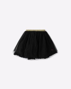 layered flared skirt with embellished waistband