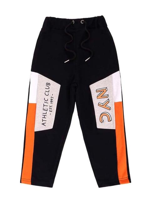 lazy shark kids black printed joggers