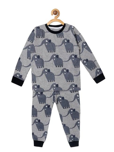 lazy shark kids grey printed t-shirt with pants