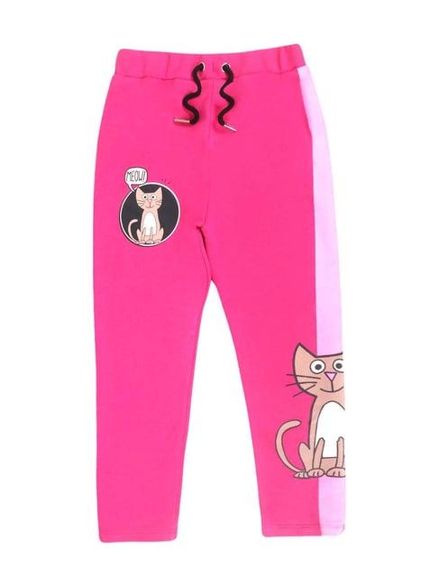 lazy shark kids pink printed joggers