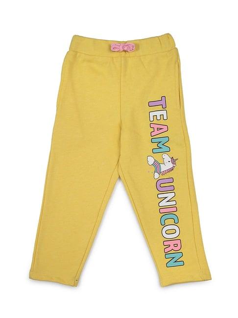 lazy shark kids yellow printed  trousers