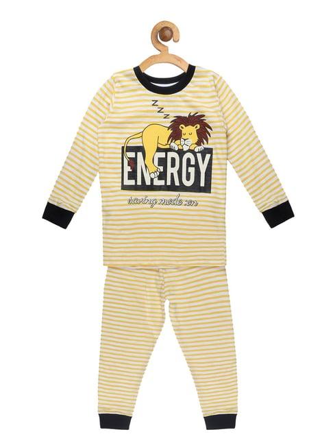 lazy shark kids yellow striped t-shirt with pants