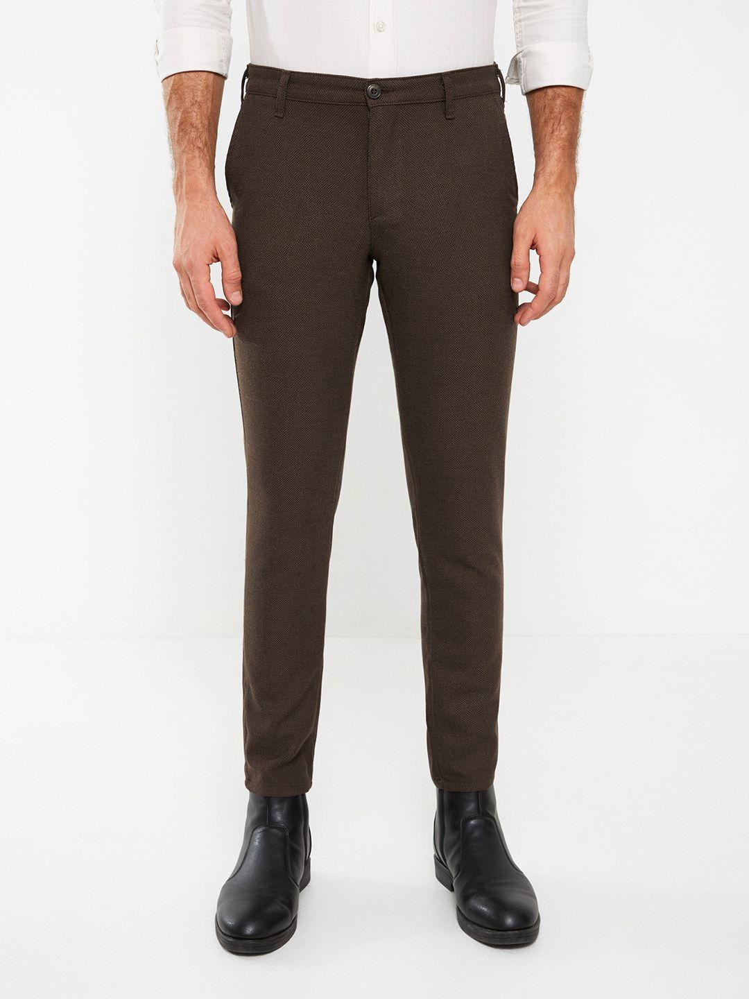 lc waikiki men textured slim fit trousers