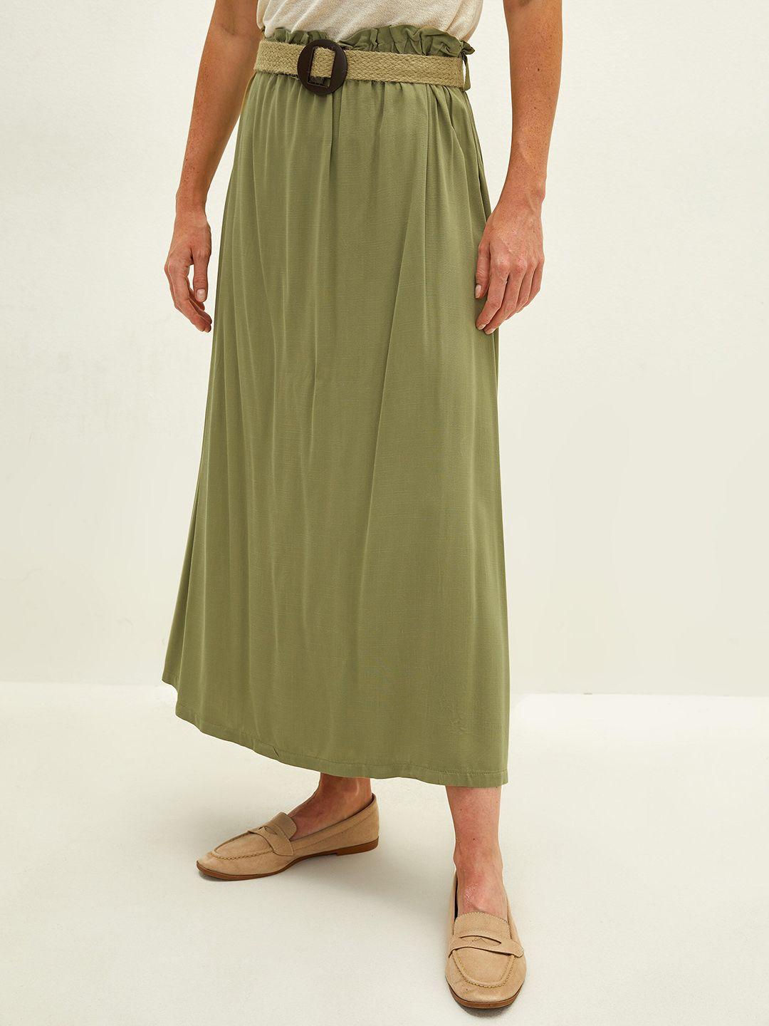 lc waikiki women solid maxi skirt