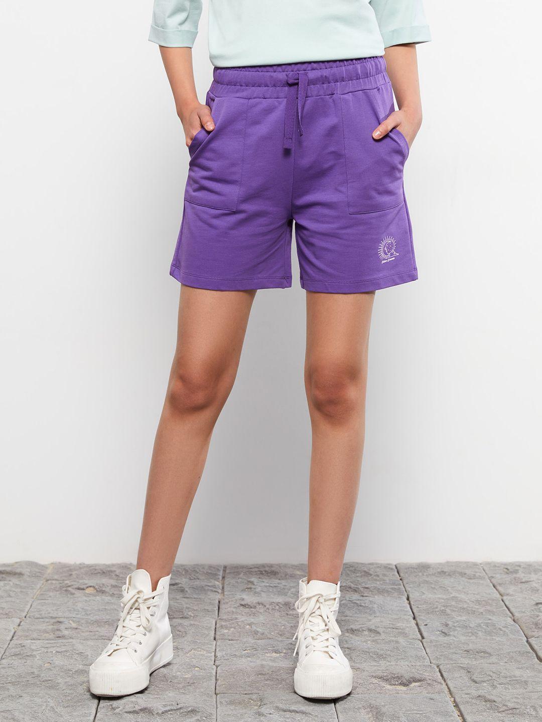 lc waikiki women solid shorts