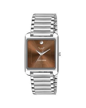 ld-g057-brw-ch analogue watch with stainless steel strap