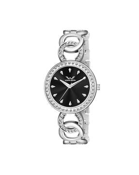 ld-jwl174-blk analogue watch with stainless steel strap