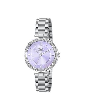 ld-zl181-prpl women analogue watch with metallic strap