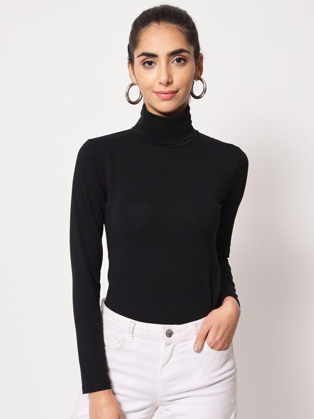 le bourgeois high neck fitted top