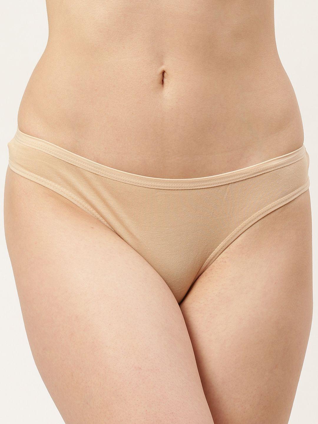 leading lady beige low-rise solid thongs