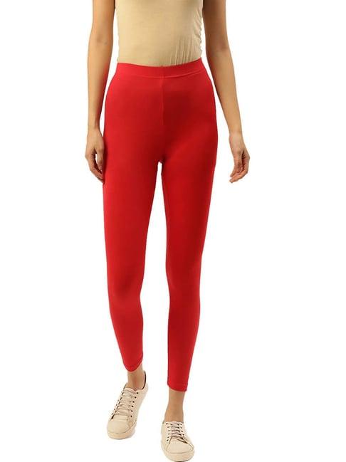 leading lady red cotton leggings