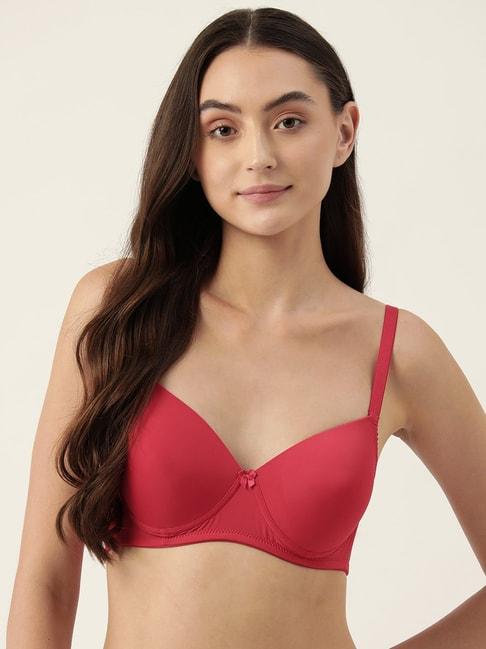 leading lady red full coverage padded t-shirt bra