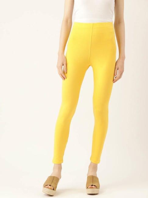 leading lady yellow cotton leggings