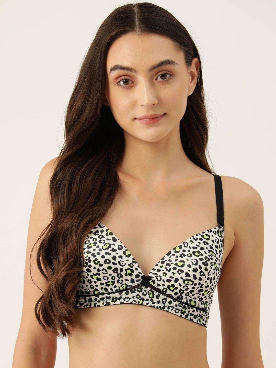 leading lady animal printed full coverage lightly padded bra