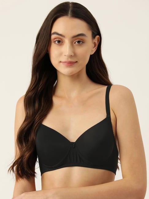 leading lady black full coverage padded t-shirt bra