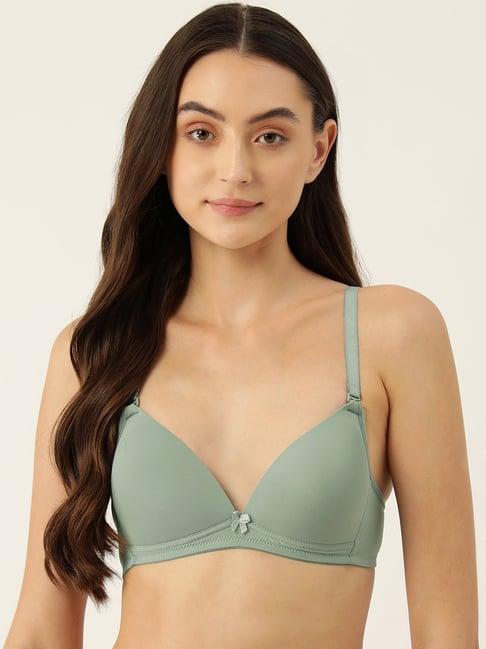 leading lady green full coverage padded t-shirt bra