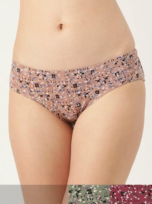 leading lady multicolor printed hipster panty (pack of 3)