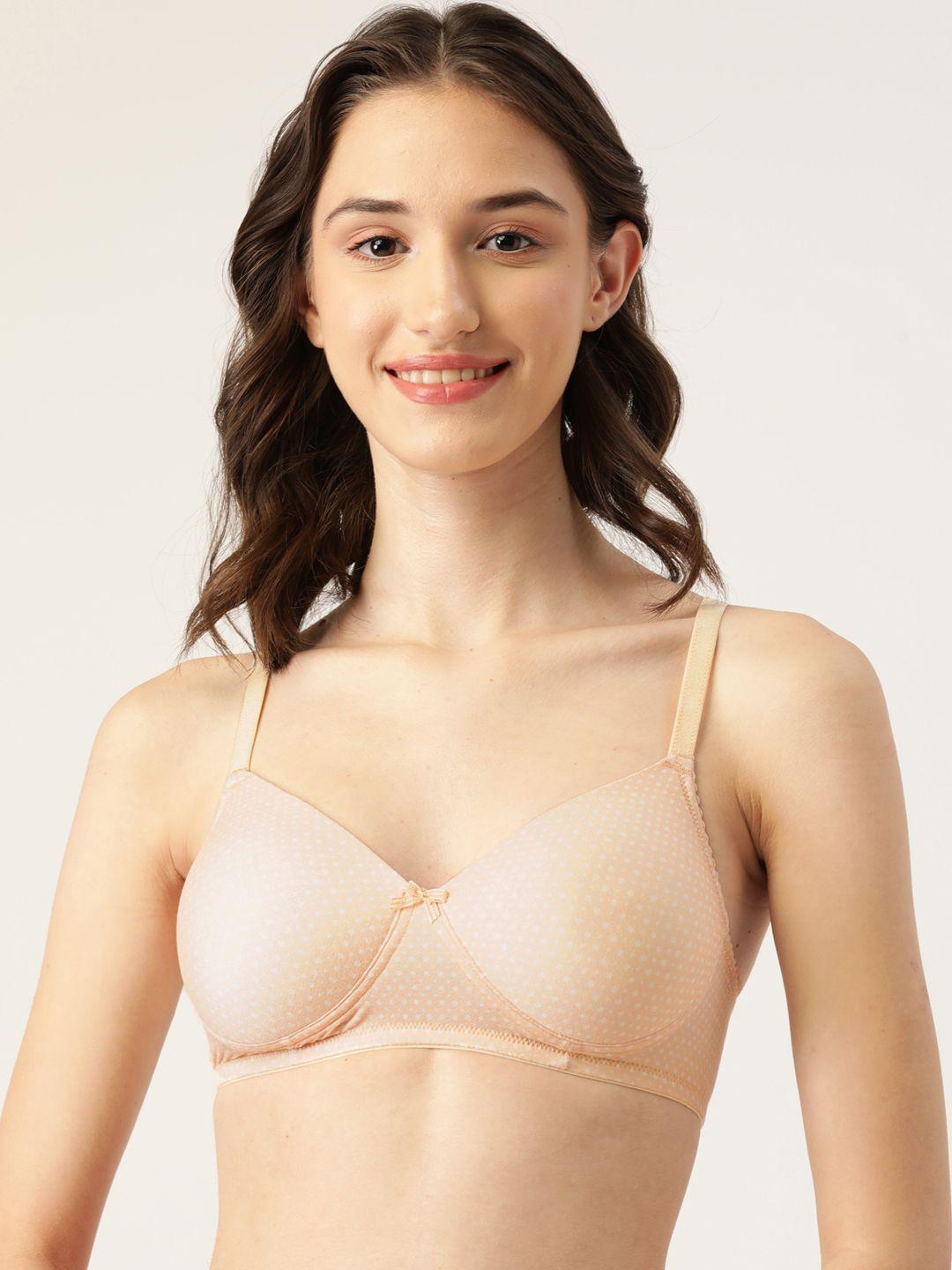 leading lady peach-coloured heavily padded bra bra-4018